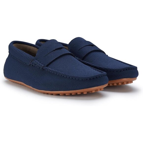 〽️Men\'s Navy Blue Aldo Collection Slip On Penny Driving Moccasins Loafer main image 4